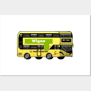 Wigan Transport for Greater Manchester (TfGM) Bee Network yellow bus Posters and Art